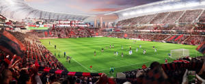 Rendering of the new Los Angeles Football Club Stadium from Gensler.