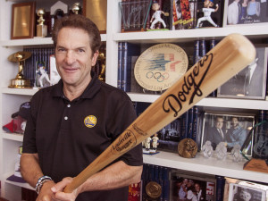 Peter Guber home office Dodgers bat