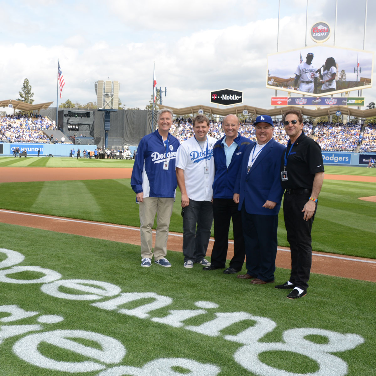 Peter Guber with the members of the Dodgers Ownership Group. photo: Jon SooHoo